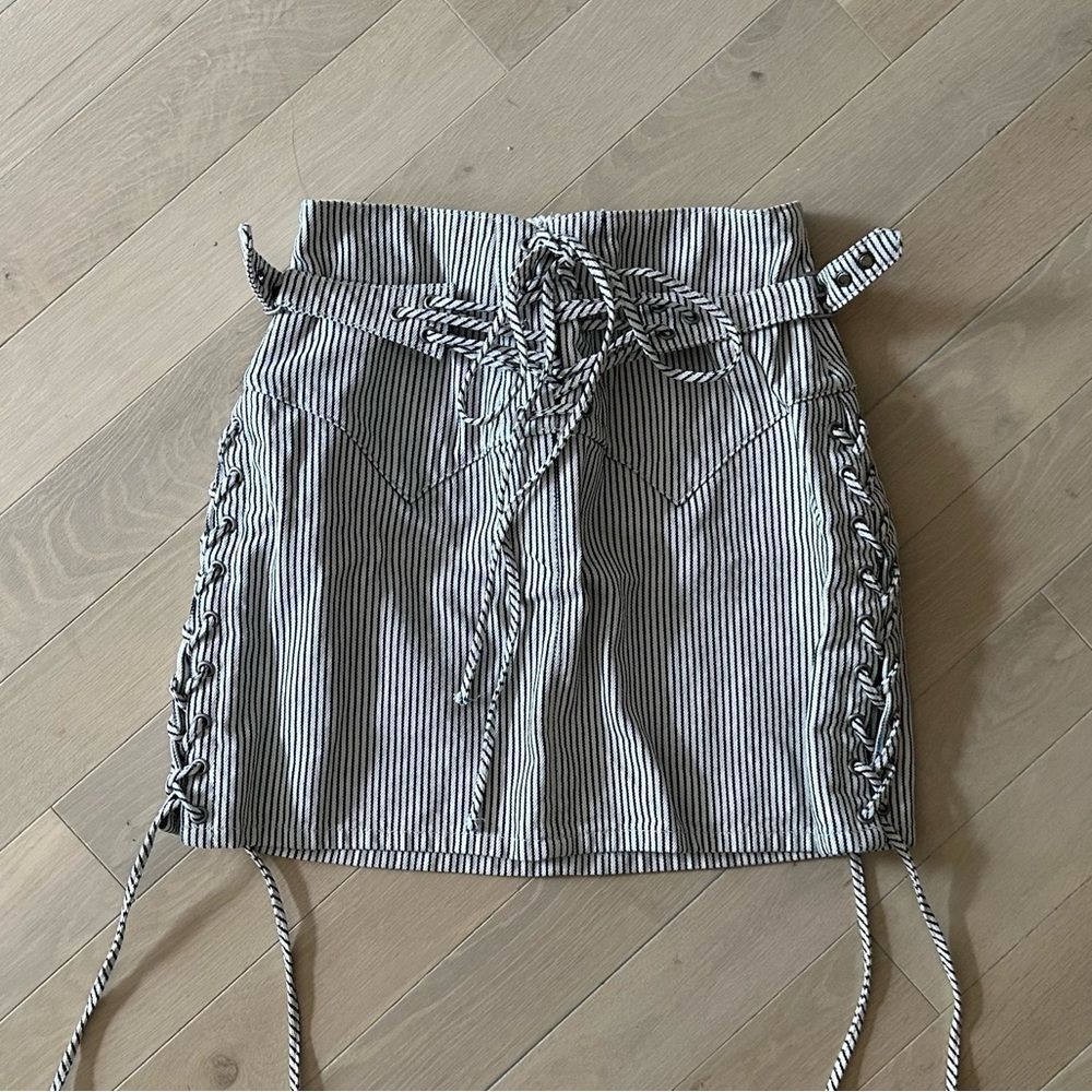 RE/DONE striped denim mini skirt